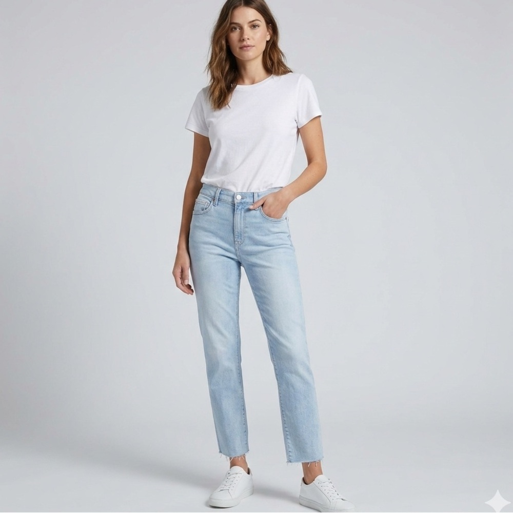 DL1961 Patti Straight High Rise Ankle Jeans‎ Bali Light Wash Denim Size 27